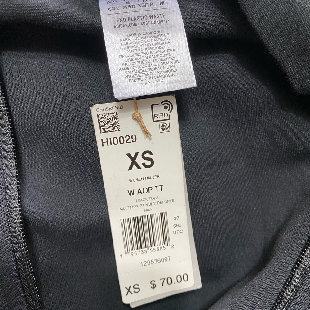 NWT Adidas Zip Up Sweatshirt Jacket, Size XS - Picture 6 of 6